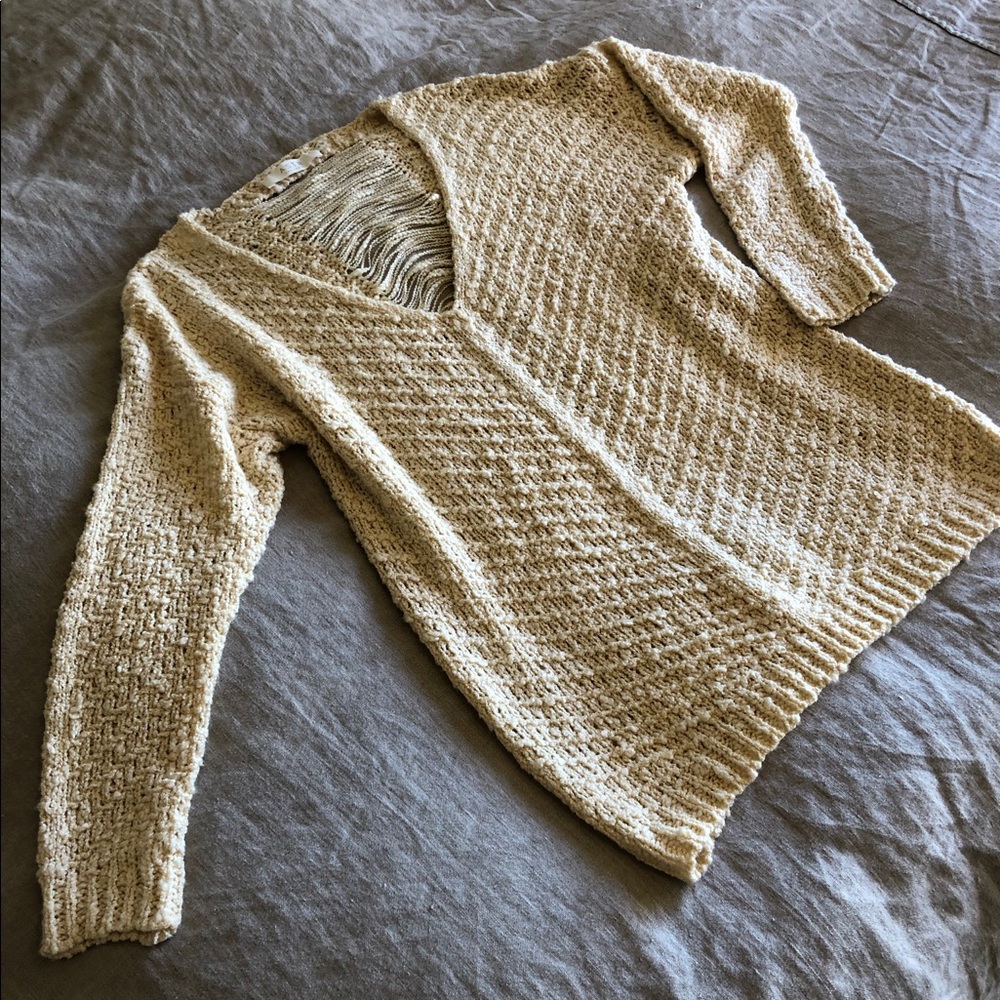 Cream Open Back Sweater